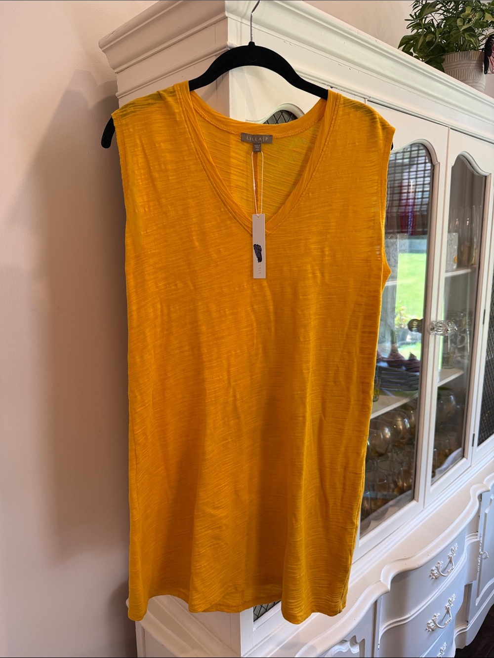 Lilla P Mustard Yellow Sleeveless Mini Dress